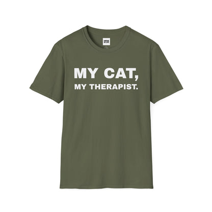 MY CAT, MY THERAPIST. | Emotional Support Tee – Unisex T-shirt by MEME IS LIFE™